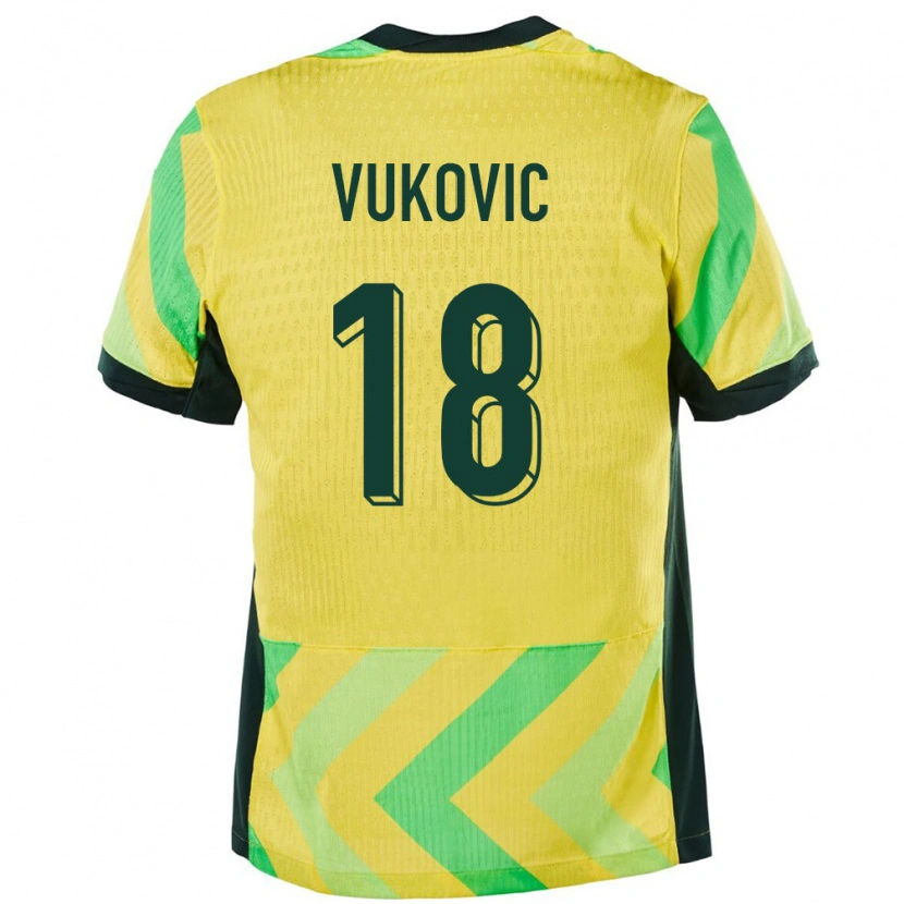 Danxen Pánské Austrálie Danny Vukovic #18 Zlatý Domů Hráčské Dresy 24-26 Dres