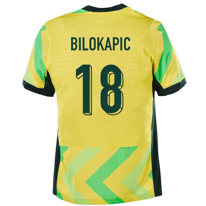 Danxen Pánské Austrálie Nicholas Bilokapic #18 Zlatý Domů Hráčské Dresy 24-26 Dres