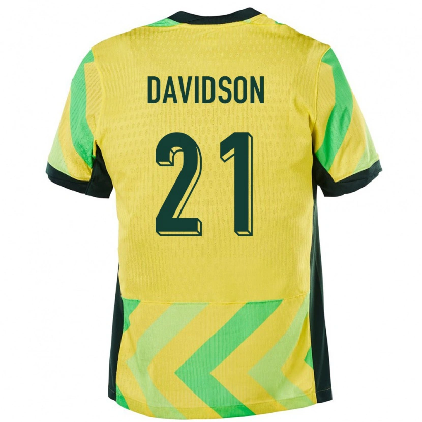 Danxen Pánské Austrálie Jason Davidson #21 Zlatý Domů Hráčské Dresy 24-26 Dres