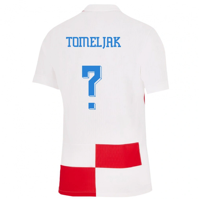 Danxen Pánské Chorvatsko Noa Tomeljak #0 Bílá Červená Domů Hráčské Dresy 24-26 Dres