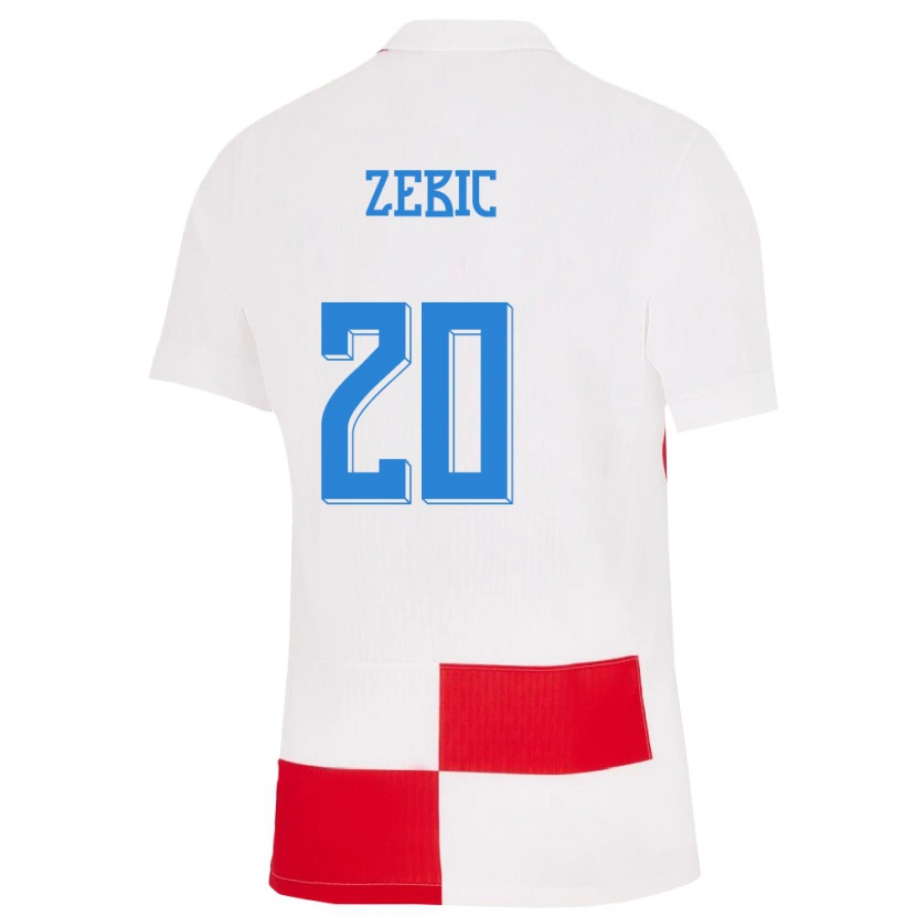 Danxen Pánské Chorvatsko Marko Zebic #20 Bílá Červená Domů Hráčské Dresy 24-26 Dres