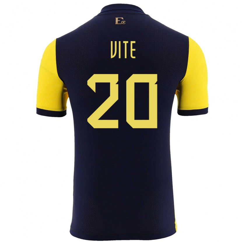 Danxen Pánské Ekvádor Pedro Vite #20 Žlutá Domů Hráčské Dresy 24-26 Dres