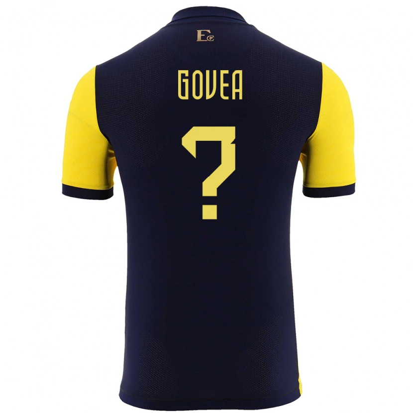 Danxen Pánské Ekvádor Aimar Govea #0 Žlutá Domů Hráčské Dresy 24-26 Dres