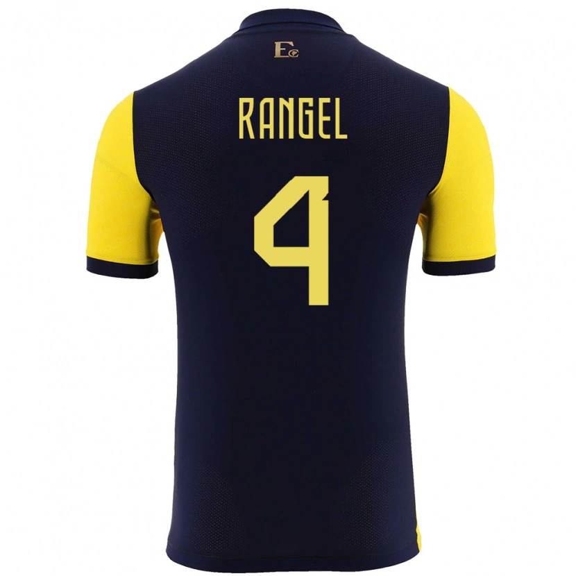 Danxen Pánské Ekvádor Álex Rangel #4 Žlutá Domů Hráčské Dresy 24-26 Dres
