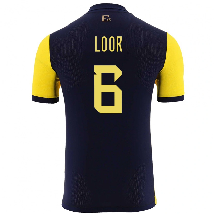 Danxen Pánské Ekvádor Layan Loor #6 Žlutá Domů Hráčské Dresy 24-26 Dres