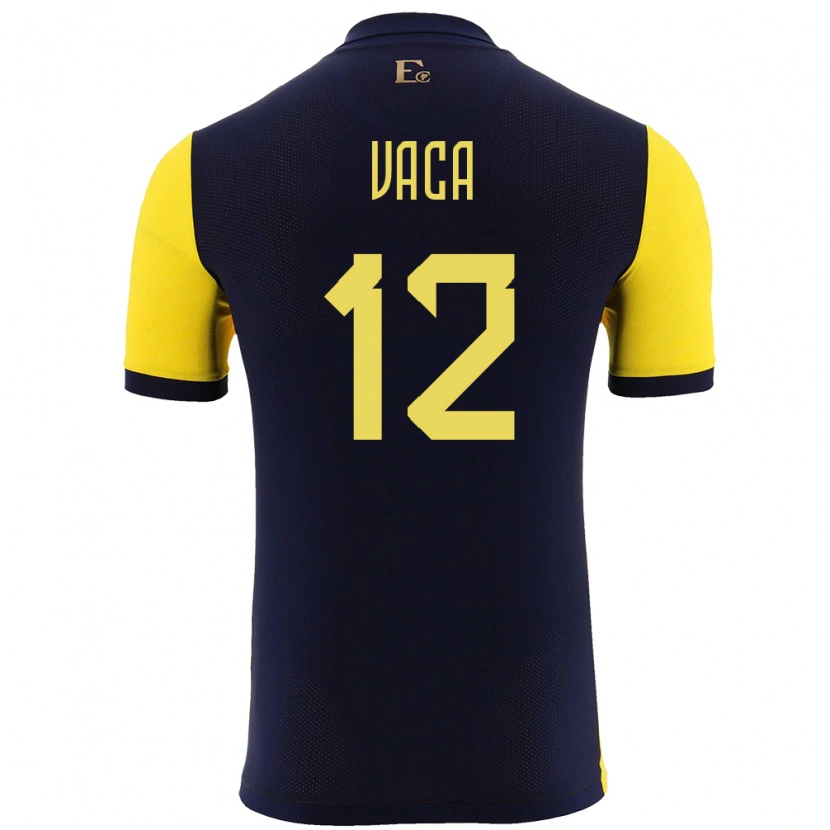 Danxen Pánské Ekvádor Mijail Vaca #12 Žlutá Domů Hráčské Dresy 24-26 Dres
