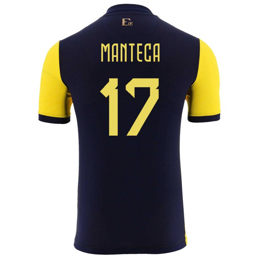 Danxen Pánské Ekvádor Demcy Manteca #17 Žlutá Domů Hráčské Dresy 24-26 Dres