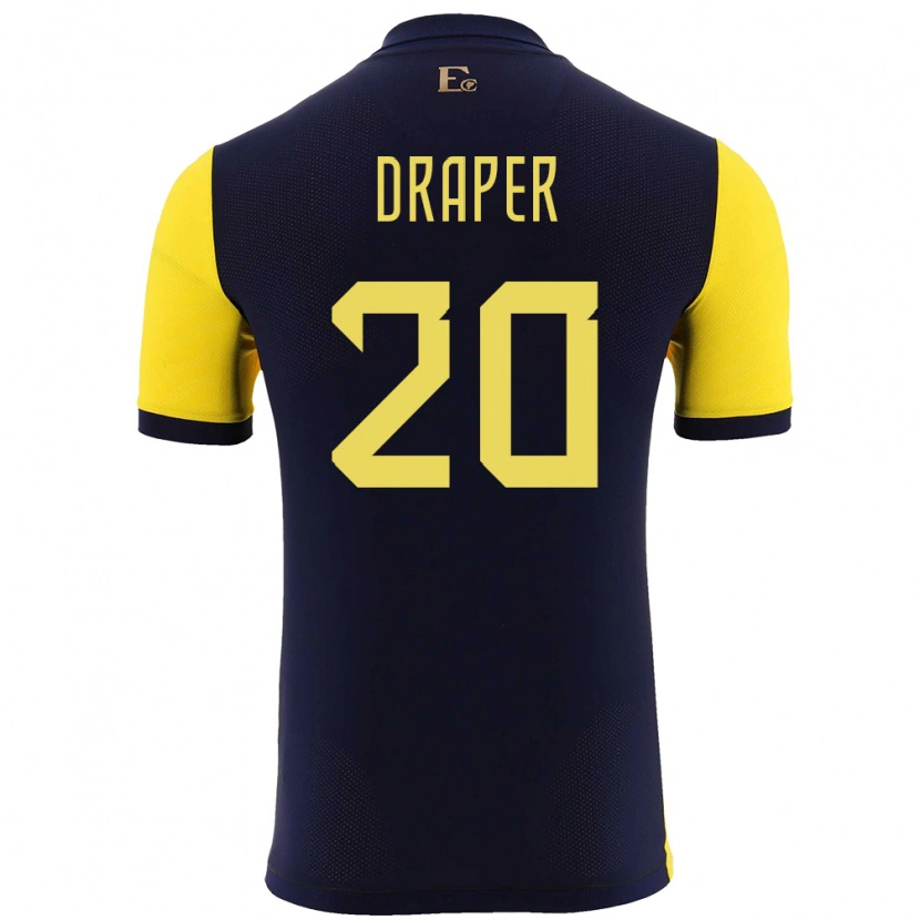 Danxen Pánské Ekvádor Andrew Draper #20 Žlutá Domů Hráčské Dresy 24-26 Dres