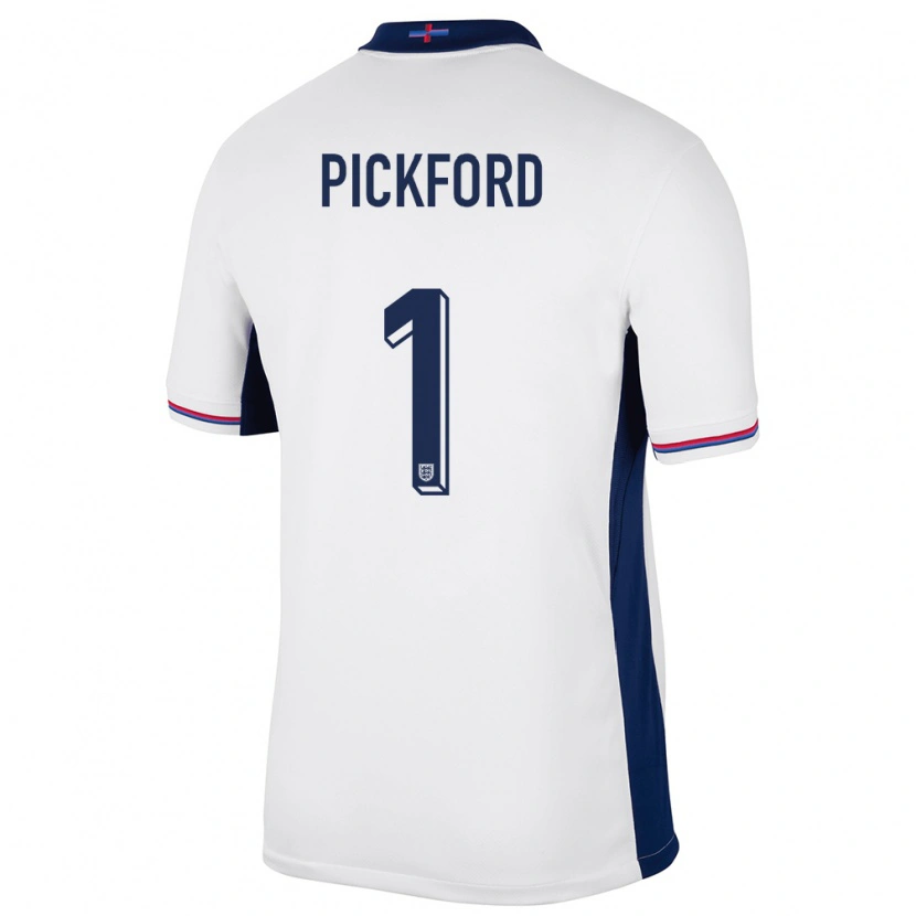 Danxen Pánské Anglie Jordan Pickford #1 Bílý Domů Hráčské Dresy 24-26 Dres