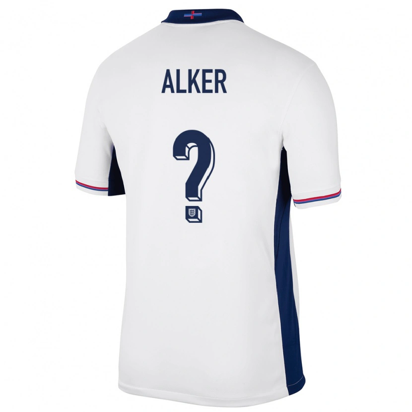 Danxen Pánské Anglie Samuel Alker #0 Bílý Domů Hráčské Dresy 24-26 Dres