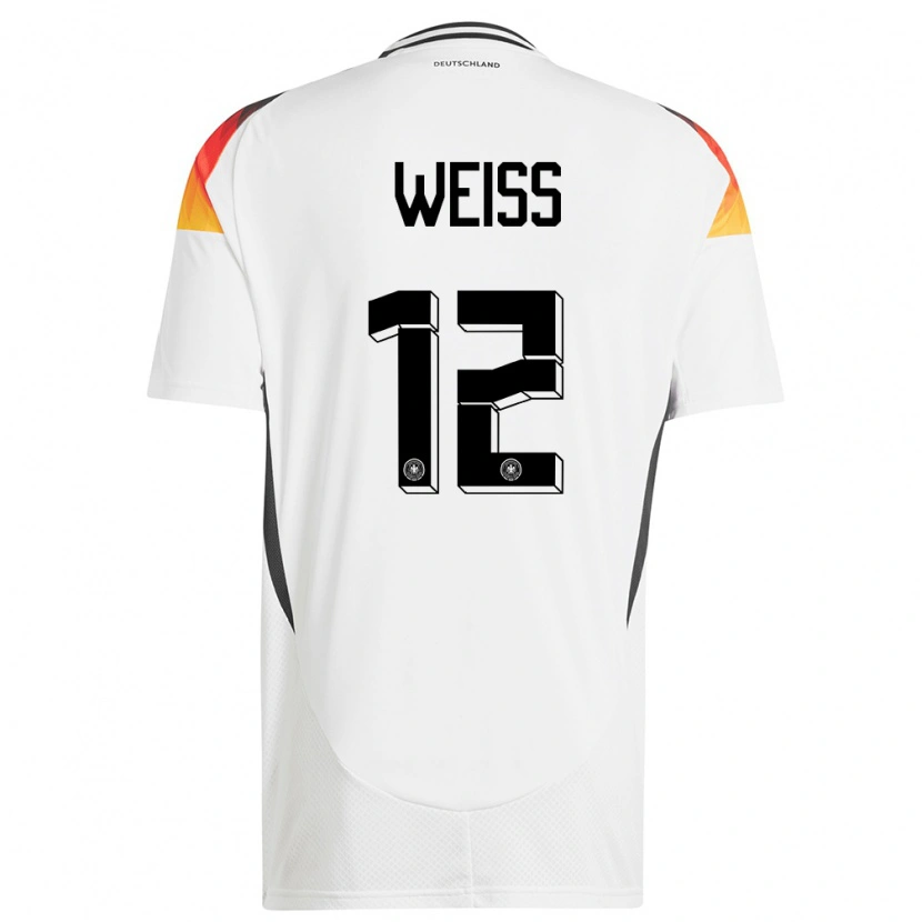 Danxen Pánské Německo Max Weiß #12 Bílý Domů Hráčské Dresy 24-26 Dres