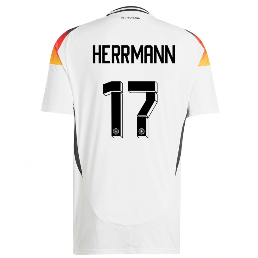 Danxen Pánské Německo Charles Herrmann #17 Bílý Domů Hráčské Dresy 24-26 Dres