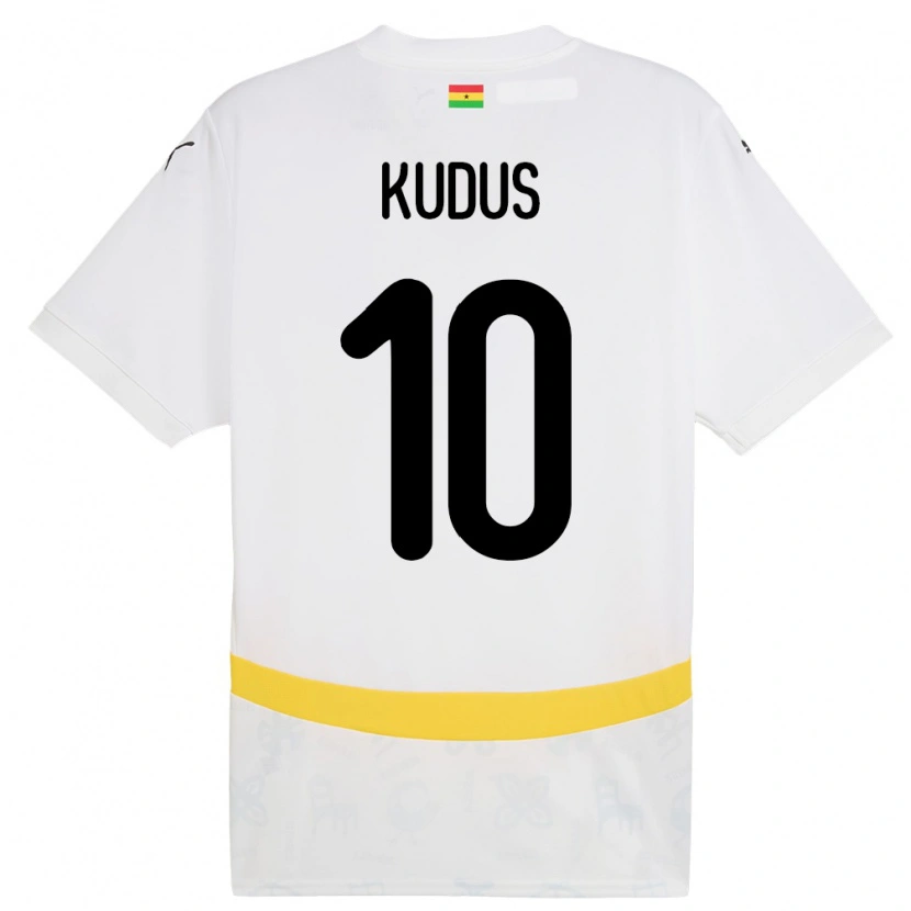Danxen Pánské Ghana Mohammed Kudus #10 Bílý Domů Hráčské Dresy 24-26 Dres