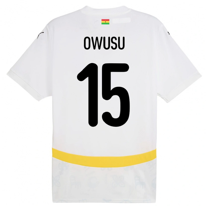 Danxen Pánské Ghana Elisha Owusu #15 Bílý Domů Hráčské Dresy 24-26 Dres