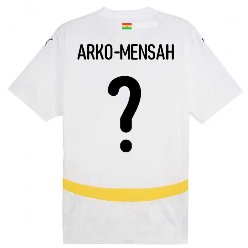 Danxen Pánské Ghana Edmund Arko-Mensah #0 Bílý Domů Hráčské Dresy 24-26 Dres