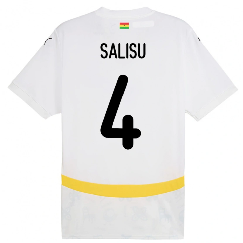 Danxen Pánské Ghana Mohammed Salisu #4 Bílý Domů Hráčské Dresy 24-26 Dres
