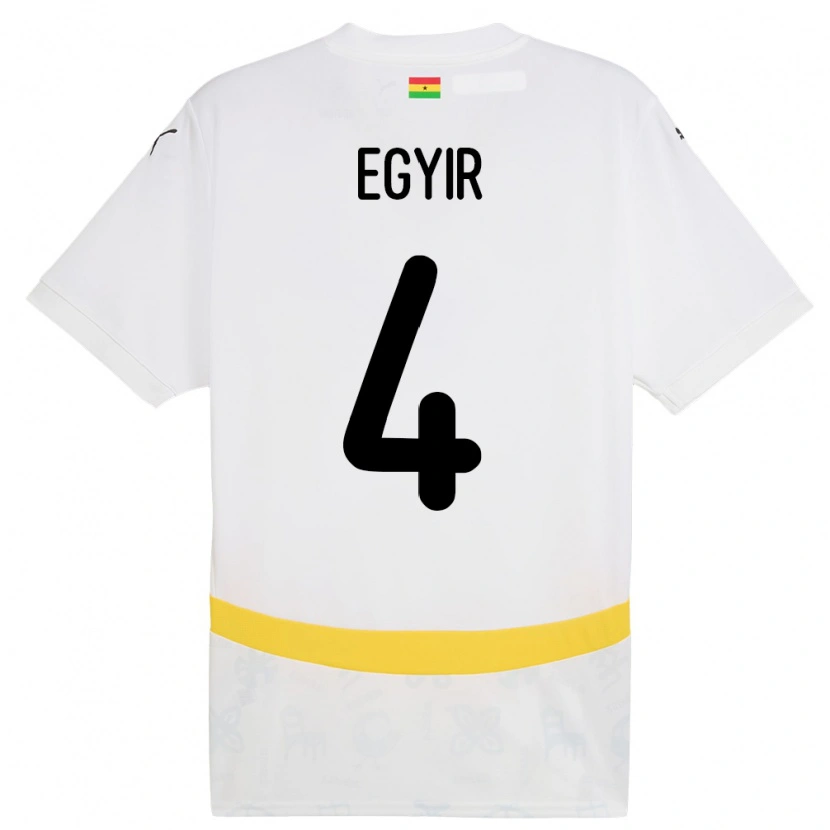 Danxen Pánské Ghana Janet Egyir #4 Bílý Domů Hráčské Dresy 24-26 Dres