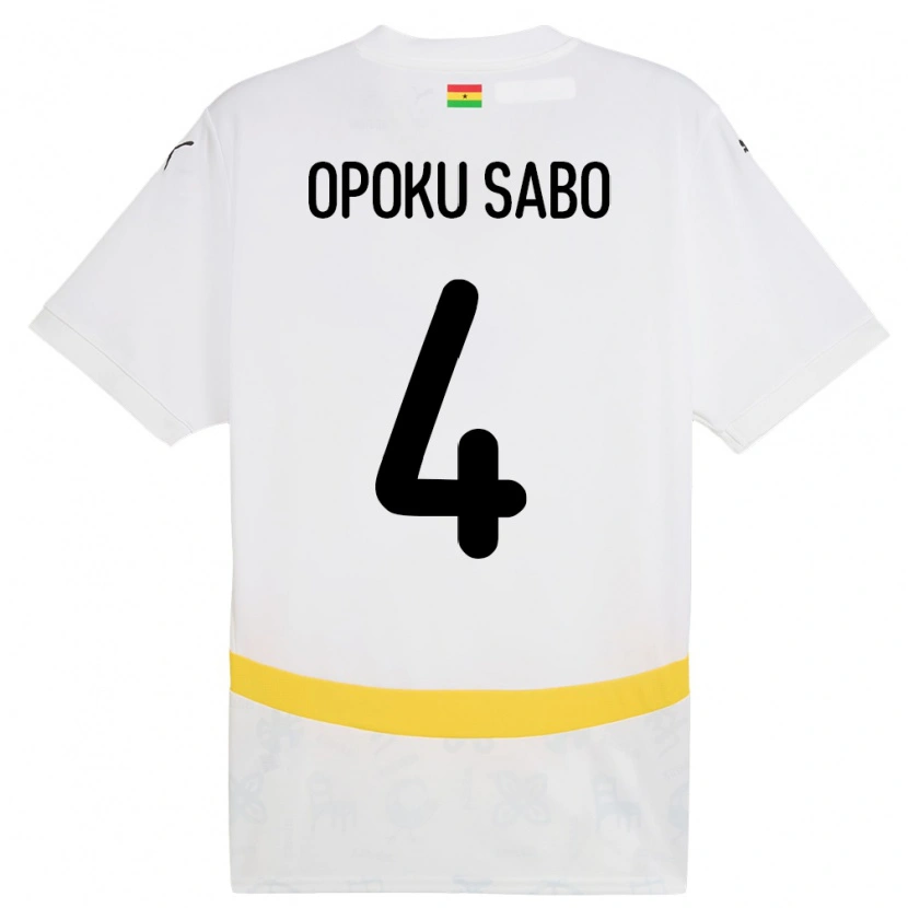 Danxen Pánské Ghana Alex Opoku Sabo #4 Bílý Domů Hráčské Dresy 24-26 Dres