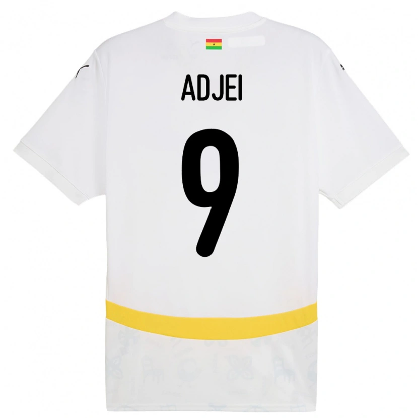 Danxen Pánské Ghana Vivian Adjei #9 Bílý Domů Hráčské Dresy 24-26 Dres