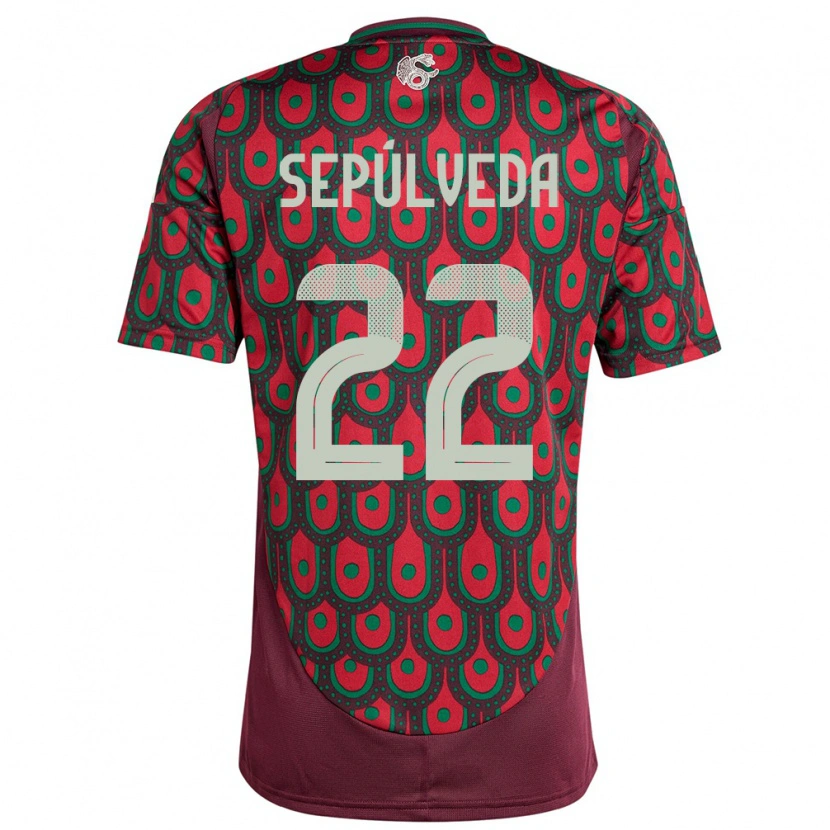 Danxen Pánské Mexiko Ángel Sepúlveda #22 Maroon Domů Hráčské Dresy 24-26 Dres