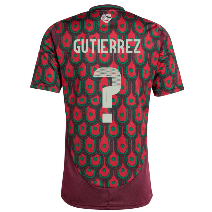Danxen Pánské Mexiko Raul Gutierrez #0 Maroon Domů Hráčské Dresy 24-26 Dres