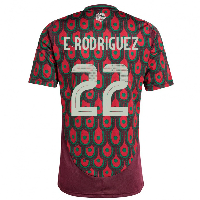 Danxen Pánské Mexiko Emi Rodríguez #22 Maroon Domů Hráčské Dresy 24-26 Dres