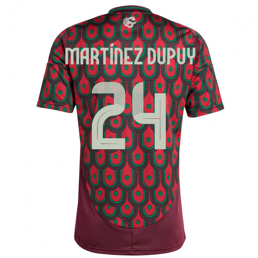 Danxen Pánské Mexiko Luca Martínez Dupuy #24 Maroon Domů Hráčské Dresy 24-26 Dres