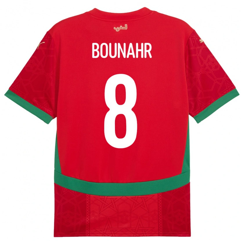 Danxen Pánské Maroko Ilyas Bounahr #8 Červený Domů Hráčské Dresy 24-26 Dres