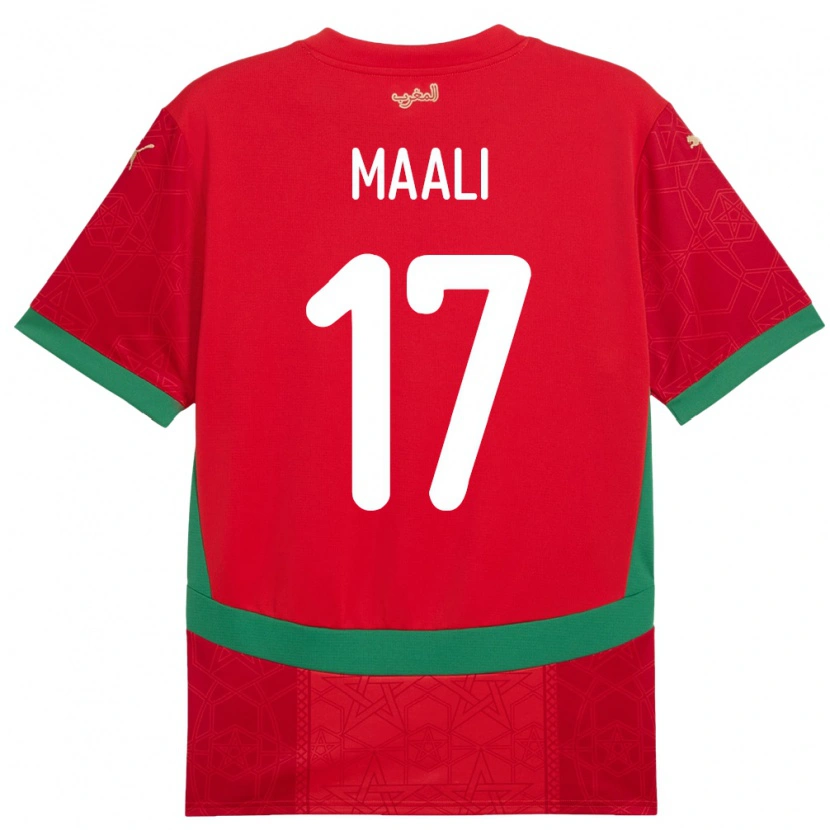 Danxen Pánské Maroko Abdelhamid Maali #17 Červený Domů Hráčské Dresy 24-26 Dres