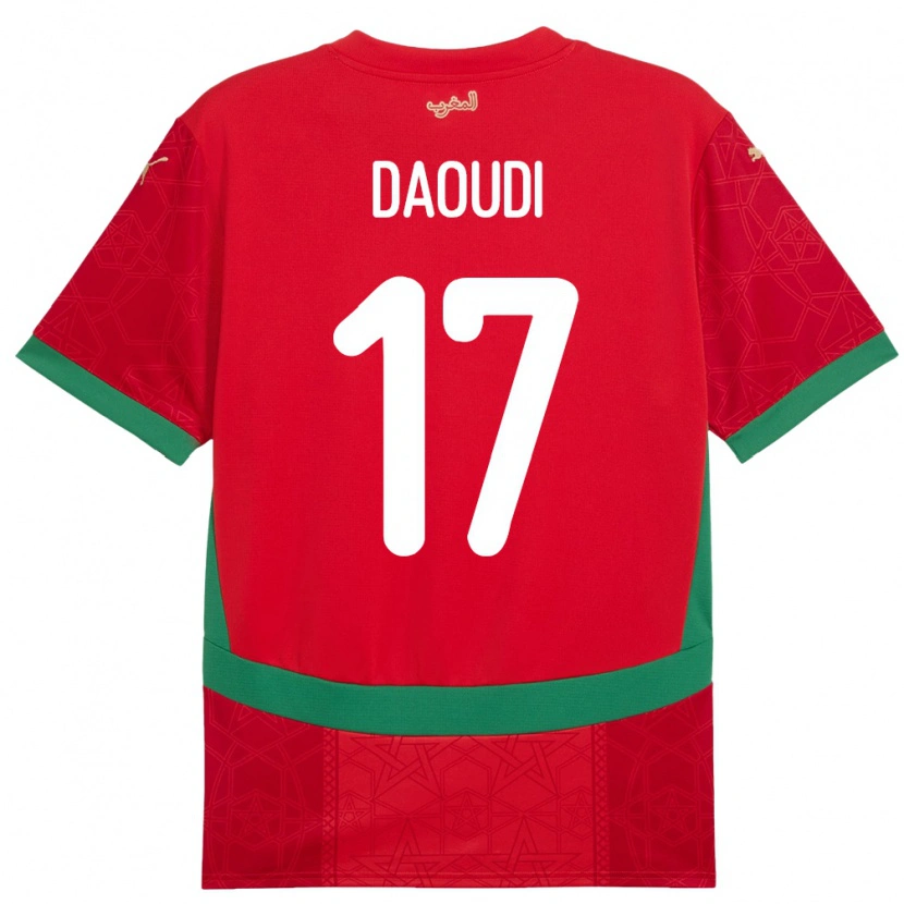 Danxen Pánské Maroko Abdelali Daoudi #17 Červený Domů Hráčské Dresy 24-26 Dres