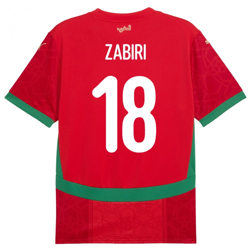Danxen Pánské Maroko Yassir Zabiri #18 Červený Domů Hráčské Dresy 24-26 Dres