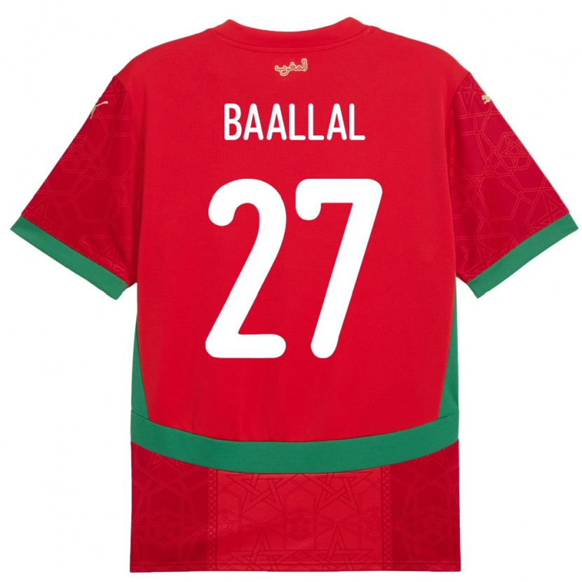 Danxen Pánské Maroko Adam Baallal #27 Červený Domů Hráčské Dresy 24-26 Dres