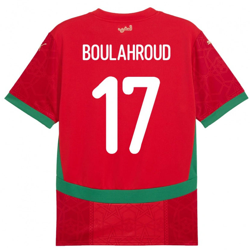 Danxen Pánské Maroko Charaf Eddine Boulahroud #17 Červený Domů Hráčské Dresy 24-26 Dres