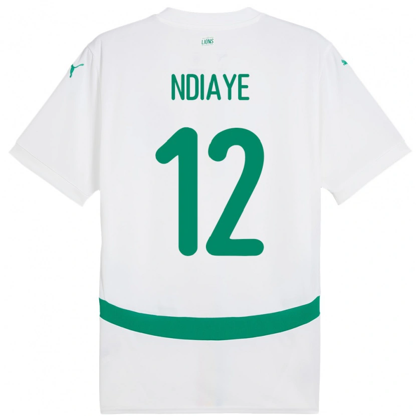 Danxen Pánské Senegal Babacar Ndiaye #12 Bílý Domů Hráčské Dresy 24-26 Dres