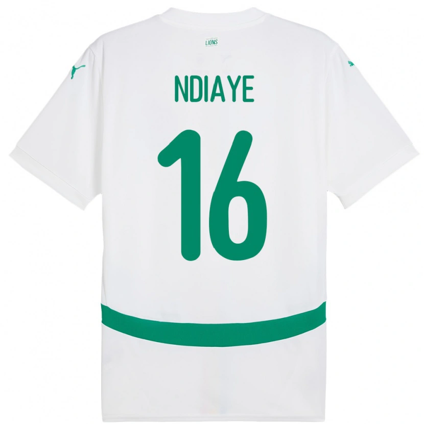 Danxen Pánské Senegal Mamour Ndiaye #16 Bílý Domů Hráčské Dresy 24-26 Dres