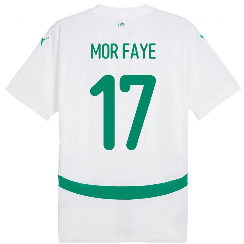 Danxen Pánské Senegal Mame Mor Faye #17 Bílý Domů Hráčské Dresy 24-26 Dres