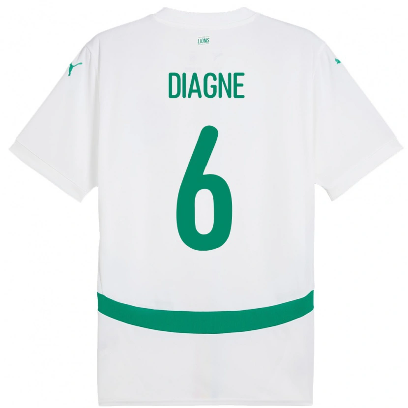 Danxen Pánské Senegal Edmee Diagne #6 Bílý Domů Hráčské Dresy 24-26 Dres