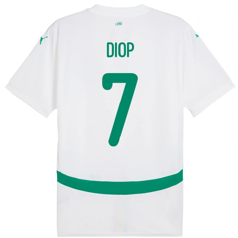Danxen Pánské Senegal Mama Diop #7 Bílý Domů Hráčské Dresy 24-26 Dres