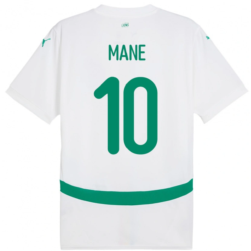 Danxen Pánské Senegal Sadio Mane #10 Bílý Domů Hráčské Dresy 24-26 Dres