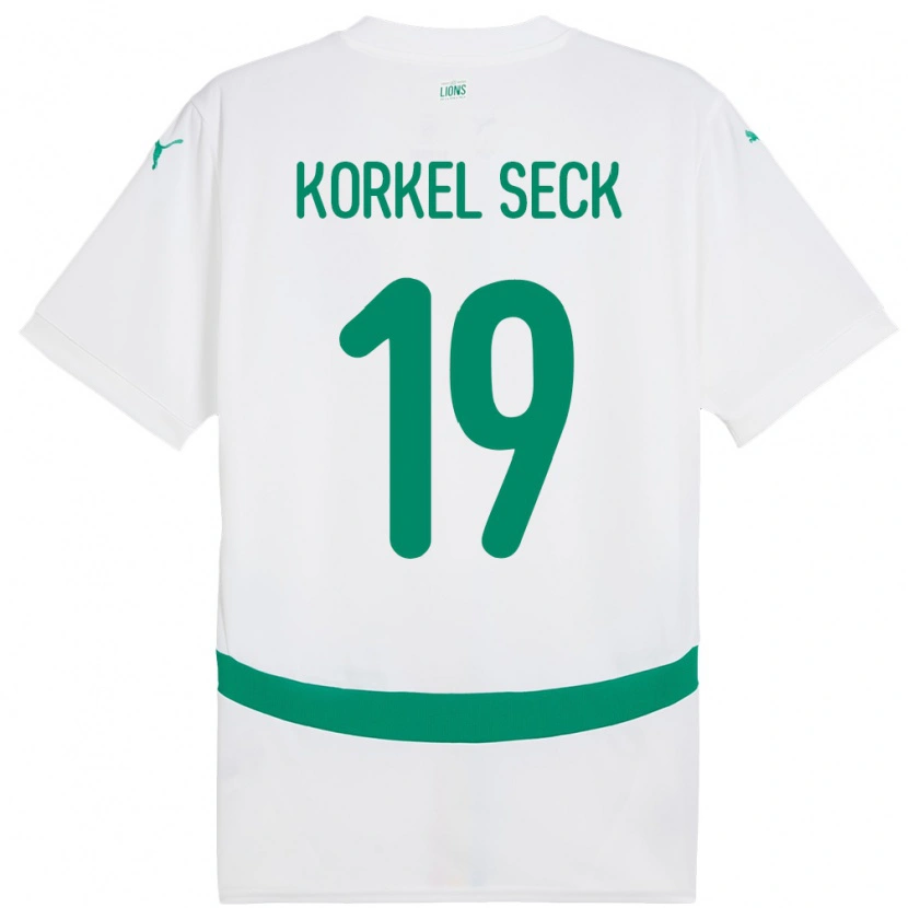 Danxen Pánské Senegal Bineta Korkel Seck #19 Bílý Domů Hráčské Dresy 24-26 Dres