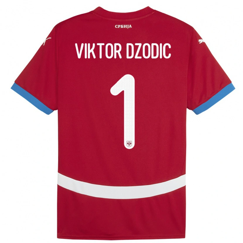 Danxen Pánské Srbsko Viktor Dzodic #1 Červené Domů Hráčské Dresy 24-26 Dres