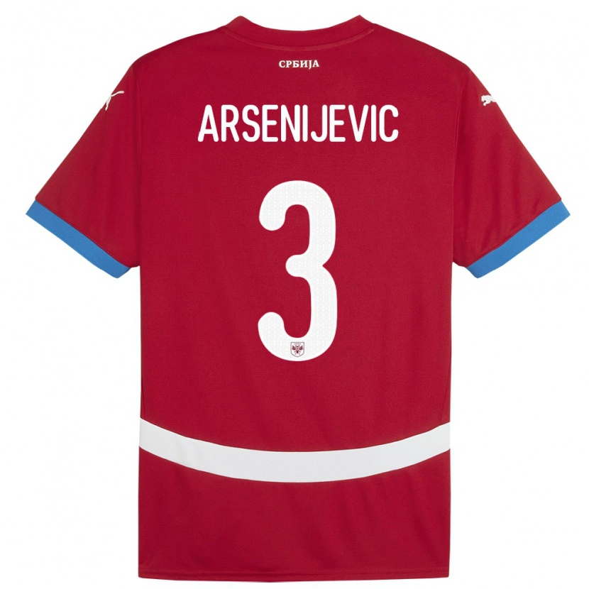 Danxen Pánské Srbsko Andrej Arsenijevic #3 Červené Domů Hráčské Dresy 24-26 Dres