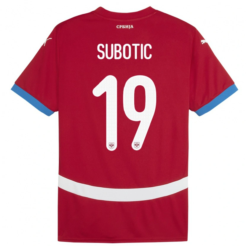 Danxen Pánské Srbsko Vasilije Subotic #19 Červené Domů Hráčské Dresy 24-26 Dres