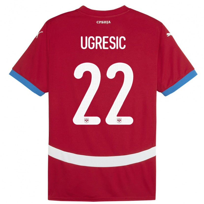 Danxen Pánské Srbsko Ognjen Ugresic #22 Červené Domů Hráčské Dresy 24-26 Dres