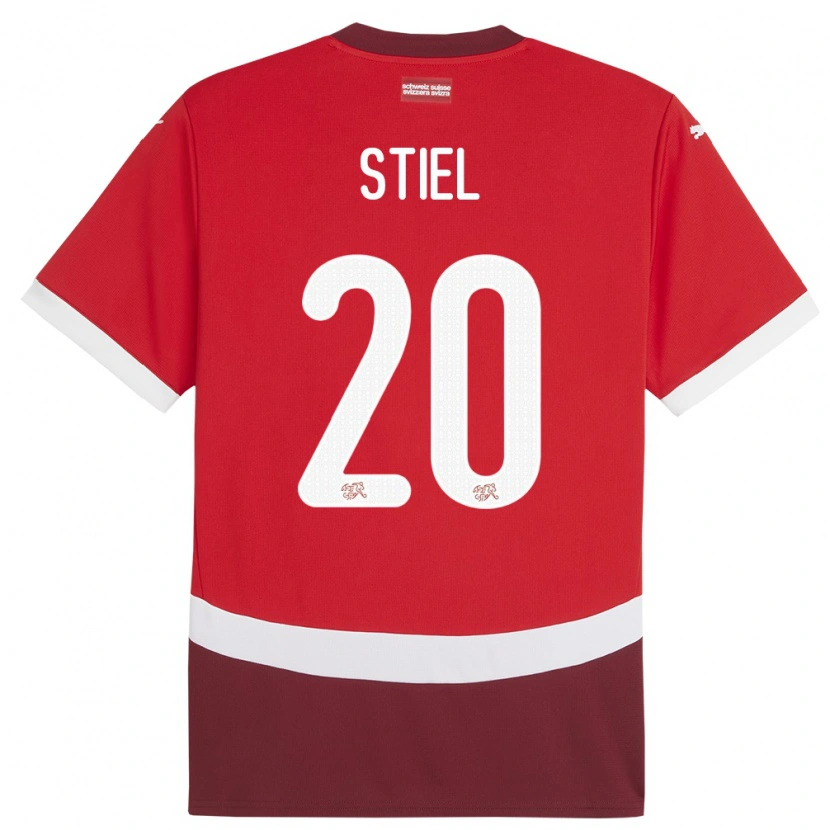 Danxen Pánské Švýcarsko Jill Stiel #20 Červené Domů Hráčské Dresy 24-26 Dres