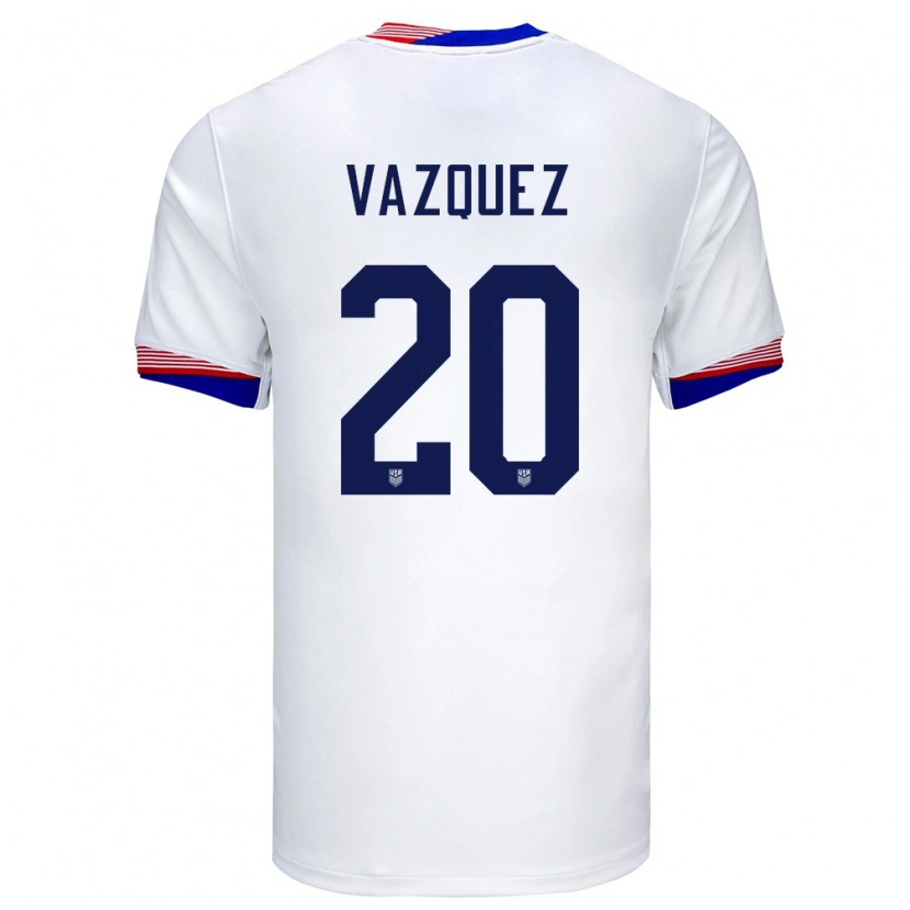 Danxen Pánské Spojené Státy Americké Brandon Vazquez #20 Bílý Domů Hráčské Dresy 24-26 Dres