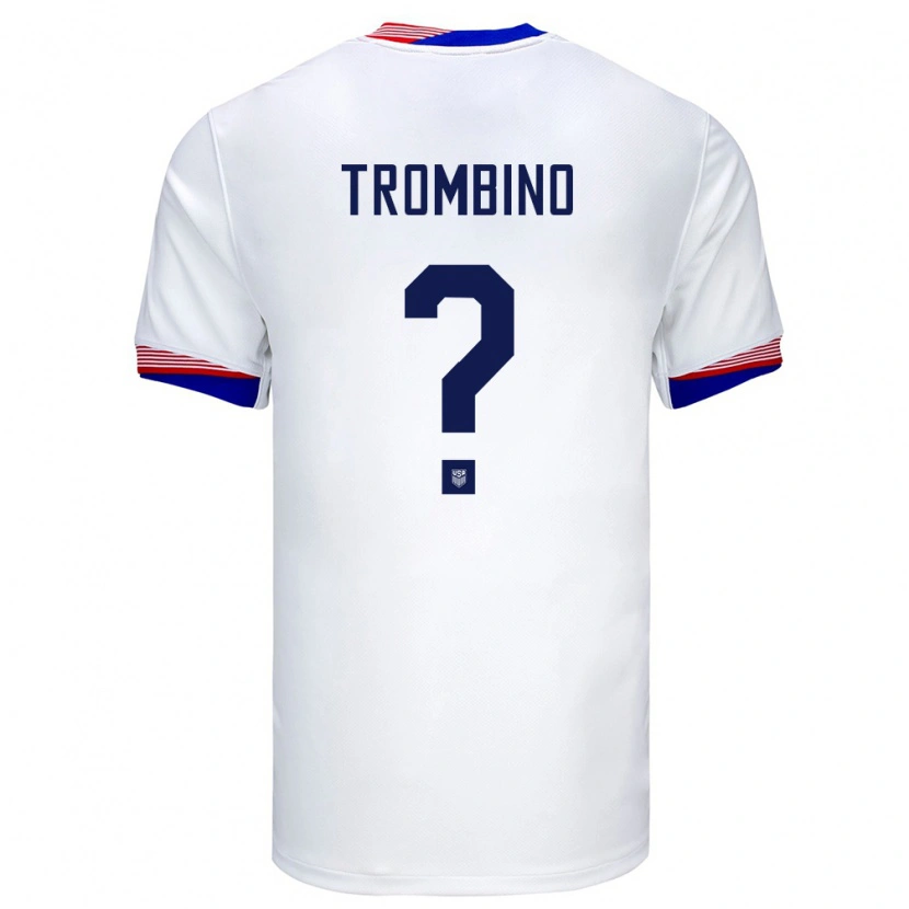 Danxen Pánské Spojené Státy Americké Caleb Trombino #0 Bílý Domů Hráčské Dresy 24-26 Dres
