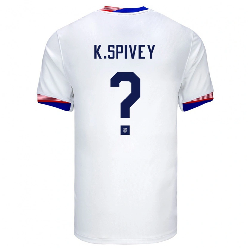 Danxen Pánské Spojené Státy Americké Kaedren Spivey #0 Bílý Domů Hráčské Dresy 24-26 Dres