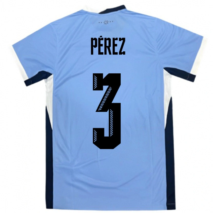 Danxen Pánské Uruguay Nicolás Pérez #3 Bílá Černá Domů Hráčské Dresy 24-26 Dres