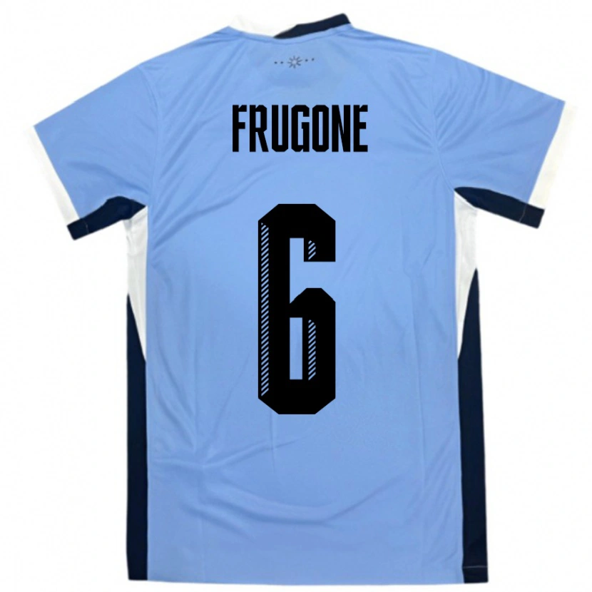 Danxen Pánské Uruguay Axel Frugone #6 Bílá Černá Domů Hráčské Dresy 24-26 Dres